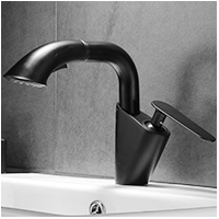All copper faucet can pull basin faucet cold and hot face lift double faucet black faucet pull type